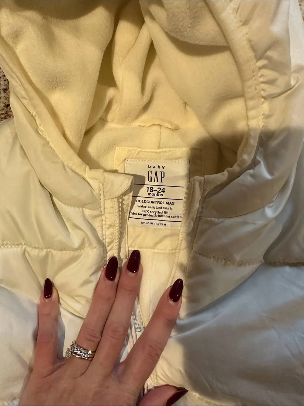 GAP baby lightweight puffer snowsuit bunting